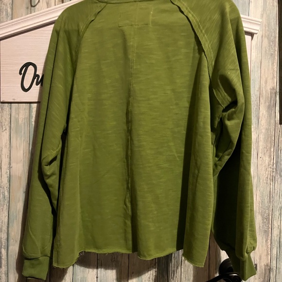 BlueVelvet Green Knit Top with Fringe Detail - Picture 5 of 5